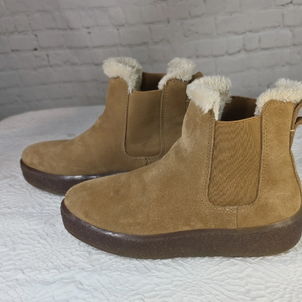 Madewell The Toasty Chelsea Boot Suede Shearling‎ Tan Size 8